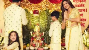 Ganesh Chaturthi: When Shilpa Shetty’s daughter Samisha’s goofy face won hearts at Ganpati Puja