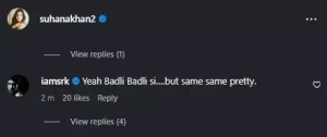 Shah Rukh Khan’s heartwarming comment on Suhana Khan’s latest post wins hearts: ‘Badli badli si but…’