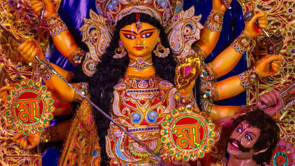 Devotee meditating during Ashada Gupt Navratri.