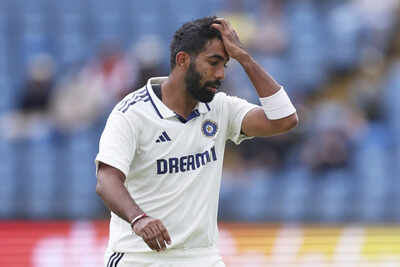 Jasprit Bumrah contemplates his workload during a Test match.