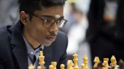 Praggnanandhaa celebrates his victory