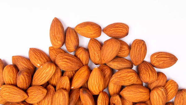 Pile of almonds, source of vitamin E