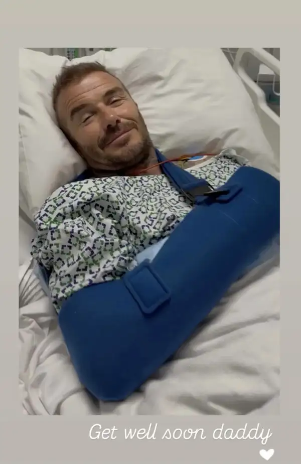 David Beckham Undergoes Wrist Surgery; Victoria Beckham Shares Supportive Hospital Photo
OR
David Beckham Recovering from Wrist Surgery: Victoria Beckham Posts Touching Hospital Photo