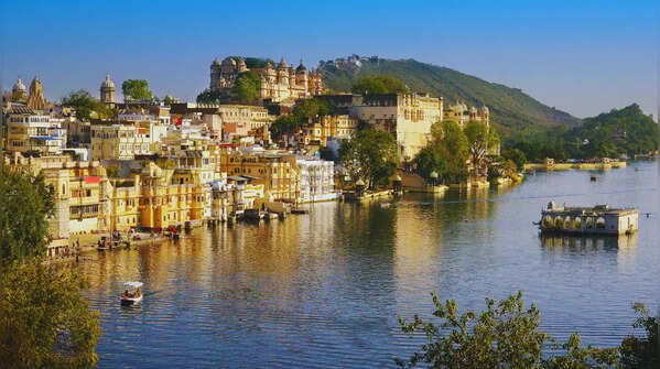 Vibrant streets and historical architecture of the Indian city.