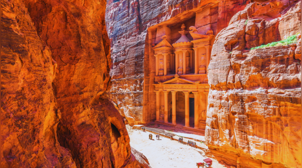Dramatic sandstone architecture of Petra