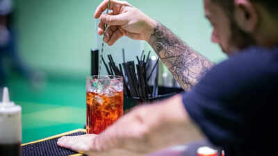 Variety of alcoholic beverages on a table