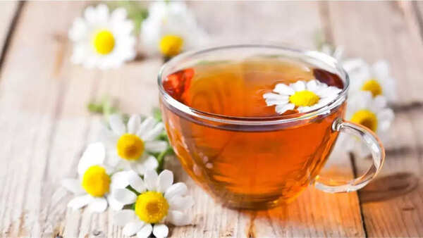 A relaxing cup of chamomile tea before bed