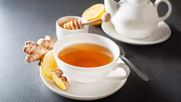 Healing ginger tea with lemon