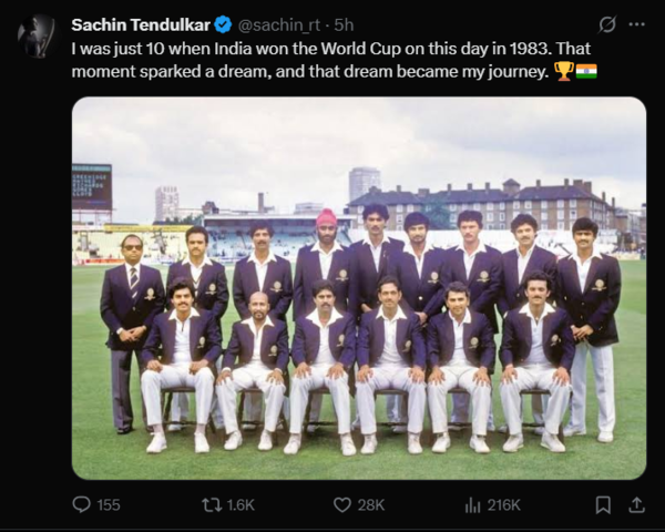 Tendulkar's inspirational tweet