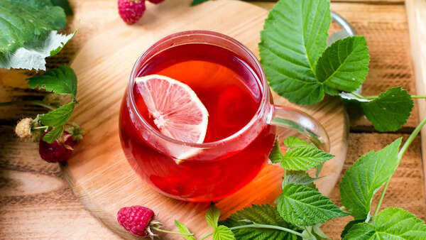 Cup of herbal tea for menstrual relief